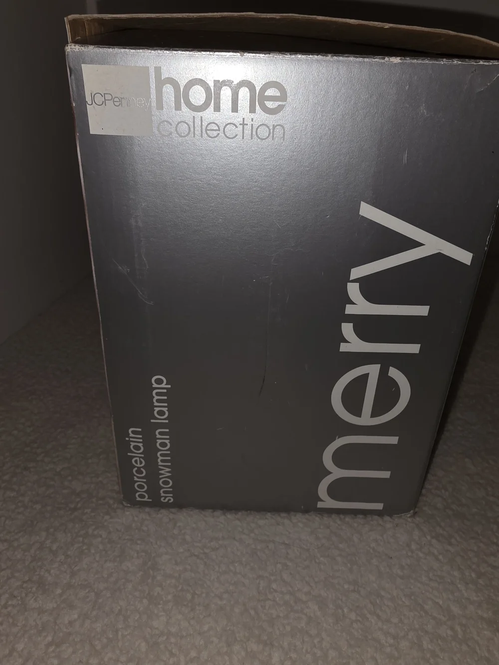 jcpenney Home Collection Gray Porcelain Snowman Lamp Box